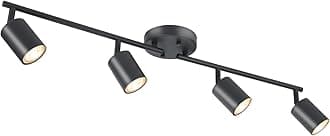BoostArea - 4 Light Track Light LED Lighting Kit, 4 Way Black Light, Flexible Rotating Light Head for Kitchen, Living Room, Bedroom, Bulb Not Included