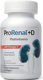 ProRenal+D with Omega-3 Fish Oil Kidney Multivitamin 60 Softgels, 30-Day Supply