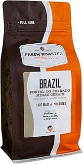 Fresh Roasted Coffee, Brazil Minas Gerais, 12 oz, Light Roast, Kosher, Whole Bean