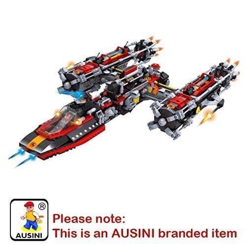 AUSINI branded outer space attack destroyer spaceship compatible bricks #25114