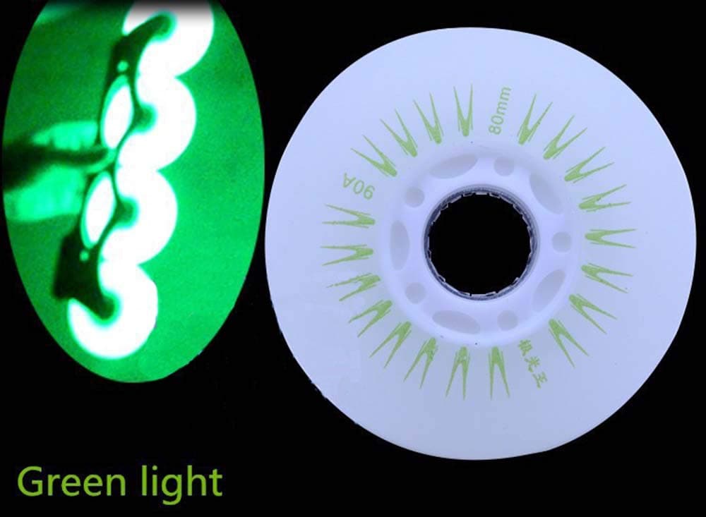 52 Flint Fire Stone LED Flash Inline Wheel Firestone Skating Rodas Slide Brake 4PCS (Green 72MM)