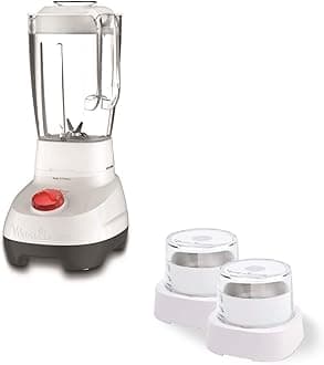 MOULINEX Blender | Super Blender 2 L Blender Smoothie Maker | Mixer |700 W | 2 Attachments | White/Black | 2 Years Warranty | LM207128