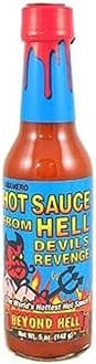 Hot Sauce From Hell Devil's Revenge - 5 Ounce - Gourmet Habanero Hot Sauce with Capsicum Extract for Chicken Wings - Perfect for the Fan of Extra Hot Hot Sauces - Dance with the Devil!