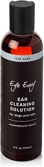 Ear Cleaning Solution for Dogs and Cats. Made in the USA. Safe, All-Natural Dog Ear Cleaner. Removes Dirt, Debris, and Wax buildup. Unscented. 4 fl. oz.