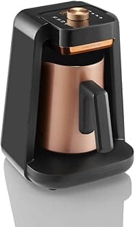 Arzum Okka Rich Spin Pro Turkish Coffee and Hot Beverage Maker, Velvetiser, Milk Frother, 5 Cups, Stainless Steel Cooking Pot (Copper)