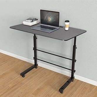 VISBY INDIA Height Adjustable Multipurpose Office Table for Home/Writing Desk for Office/Folding Table for School/Folding Study Table/Work from Home Table(60 X 60 X 40 Cm) (Black Height Adjustable)