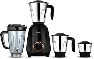 Rex Dlx Ninja Series 4 Jar 750W Mixer Grinder | DuraCut Blades | 4 Stainless Steel Mixer Jars | Dry & Wet Grinding | 2 Yrs Warranty 【Black/Brown】