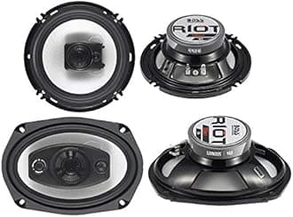 BOSS Audio Systems Riot R94 6x9-Inch 500 Watt 4-Way Car Speaker and R63 6.5-Inch 300 Watt 3-Way Coaxial Car Speakers