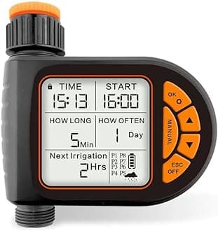 Sprinkler Timer,Water Timer Sprinkler Hose Controller, Programmable Garden Hose with Rain Delay, Manual& Automatic Watering System, Waterproof Digital Irrigation Controller Watering