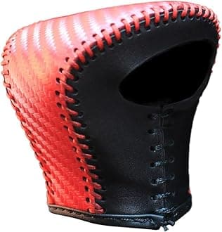 Car Gear Shift Knob Cover PU Leather, Anti-Slip Automatic Knob Gear Stick Protector Cover, Compatible with Lexus ES250 ES350 2019-2023, UX200 2019-2022, UX250h 2019-2023, Carbon Fiber Red