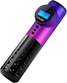 Mast Archer Wireless Tattoo Machine Rotary Pen Style Supply Coreless Motor 2,000mAh Battery Power (3.5mm Stroke Gradient Purple)