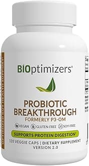 BiOptimizers P3-OM - Probiotic and Prebiotic Supplement - Contains Lactobacillus Plantarum OM - Provides Immune Support - Helps with Bloating and Gas - Improves Gut Health - 120 Capsules