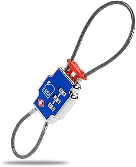 Lewis N Clark TSA80BLU Lewis N Clark Triple Security Lock, Blue, 1 Pack, 3X Security Lock TSA Luggage Locks for Suitcases, Carry On, Laptop Bag, Set Combo to Create Padlock