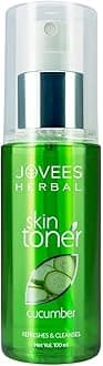 Jovees Herbal Cucumber Skin Toner | Toner for Oily, Sensitive, and Acne Prone Skin | Pore Tightening and Glowing Skin | For Normal to Oily Skin | Paraben and Alcohol Free | 100ML New