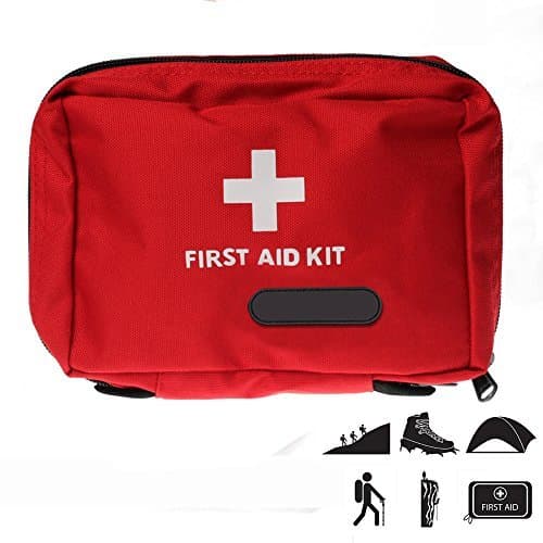 First Aid Bag, HamFire Small First Aid Empty Kit Bag First Responder Storage Bag for Outdoor Travelling Camping Sport Medical Emergency Survival (Red)