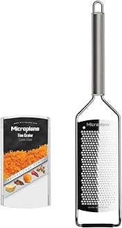 Professional Series Kitchen Grater new Fine for Hard Cheese, Citrus Fruits, Garlic, Chili, Cinnamon and Nutmeg with Stainless Steel Blades - Made in USA