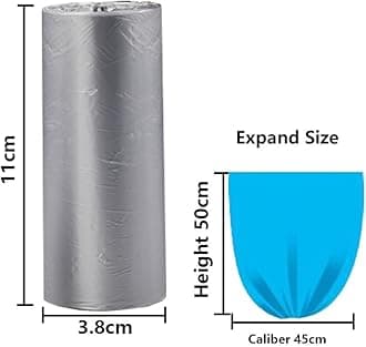 DZTZ 5 Rolls Small Trash Garbage Bags, 4 Gallon Strong Thin Material Disposable Kitchen Garbage Bags, Durable Plastic Trash Bags for Office Home Bedroom Garden Waste Bin, 100 Counts (Silver)