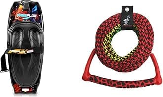 SereneLife Kneeboard + Airhead Ski Rope for Kids & Adults | Boating, Wakeboarding, and Knee Surfing