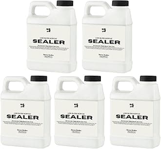 Acrylic Sealer for Concrete & Cement Crafts – Low Gloss, Non-Toxic, Water Resistant, Food Safe – Compatible with Jesmonite – 16 oz (80oz)