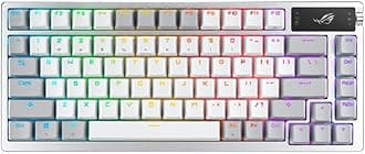 ROG Azoth 75 Wireless DIY Custom Gaming Keyboard, OLED display, Gasket-Mount, Three-Layer Dampening, Hot-Swappable Pre-lubed ROG NX Brown Switches & Keyboard Stabilizers, PBT Keycaps, RGB - White