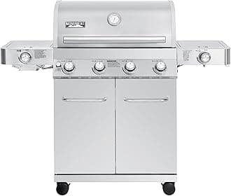 4+2 Burner 72,000 BTUs Propane Gas Grill 700 sq.in. Stainless Steel Grill Built-In Thermometer, with two Side Burners