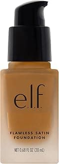 e.l.f.Flawless Satin Foundation, Lightweight & Medium Coverage, Semi-Matte Finish, Vegan & Cruelty-Free, Bruleé, 0.68 Fl Oz (20mL)