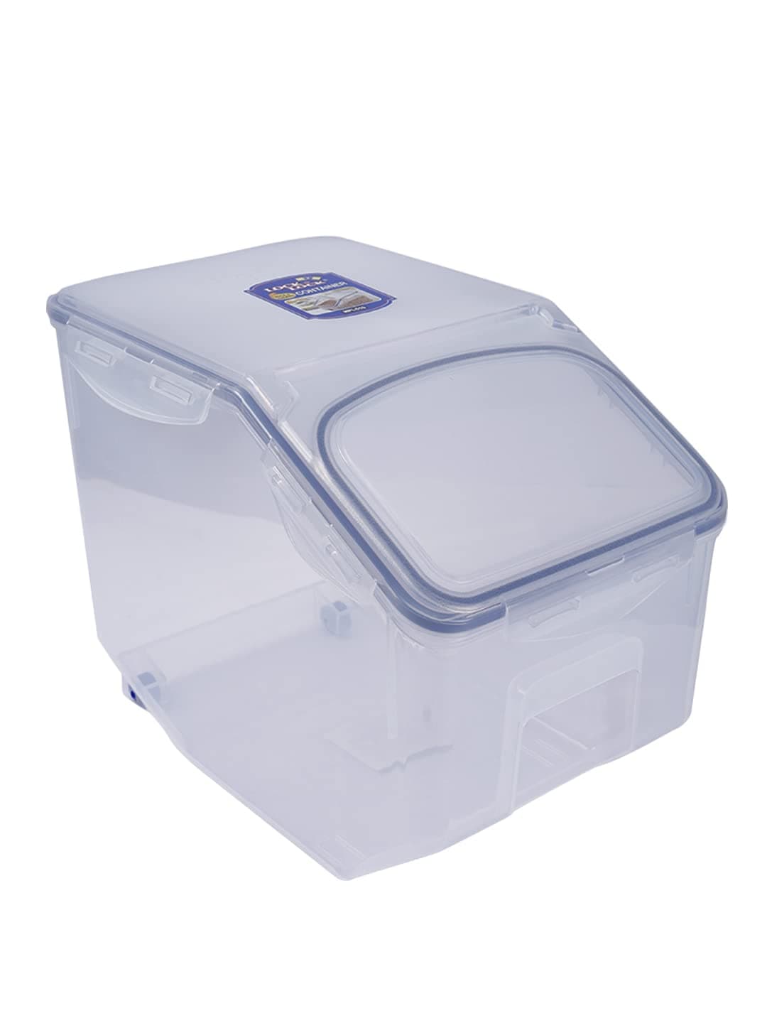 Lock & Lock Plastic Classics Storage Bin With Leak Proof Locking Lid, 10 L, Transparent
