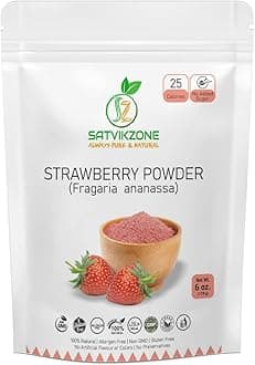 Strawberry Fruit Powder, 100% Natural, 6 oz, Vegan Friendly, No Added Sugar, No Artificial Flavors/Colors/Preservatives, NON-GMO, Eco-friendly Standup Resealable Pouch