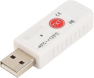 USB Thermometer Temperature, Inside Outside PC Sensor Double Sensor Computer USB Thermometer Data Logger Recorder for PC Laptop, Computer Room Storage Logger Alarm