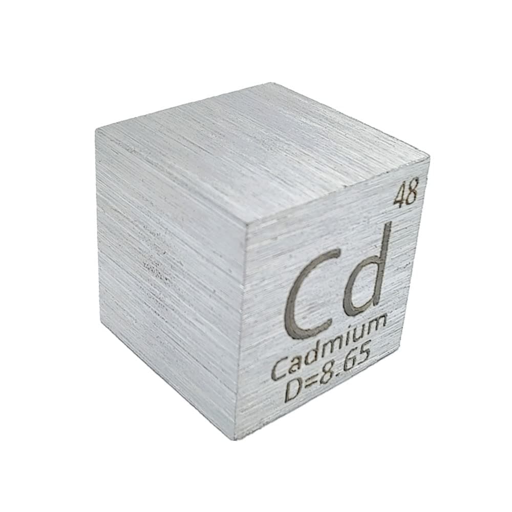 0.39" Element Cube Pure 10mm Density Cube for Element Collection Periodic Table Hunter, and More (1", Cadmium)
