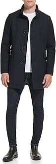 Kenneth Cole Men's Double Breasted Bib Peacoat