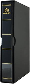 MUDOR Empty Stamp Albums Stockbook for Professional Collectors, Classic Binder with Slipcase (Black)