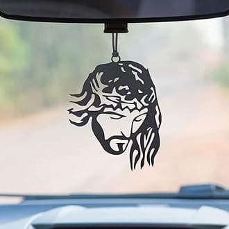 Acrylic Christian Car Hanging, Dream Catcher Car Mirror Hanging Accessories, Car Hanging Accessories Interior, Christian Hanging For Car, Car Decoration Accessories - Dn-3-1Pcs, Black