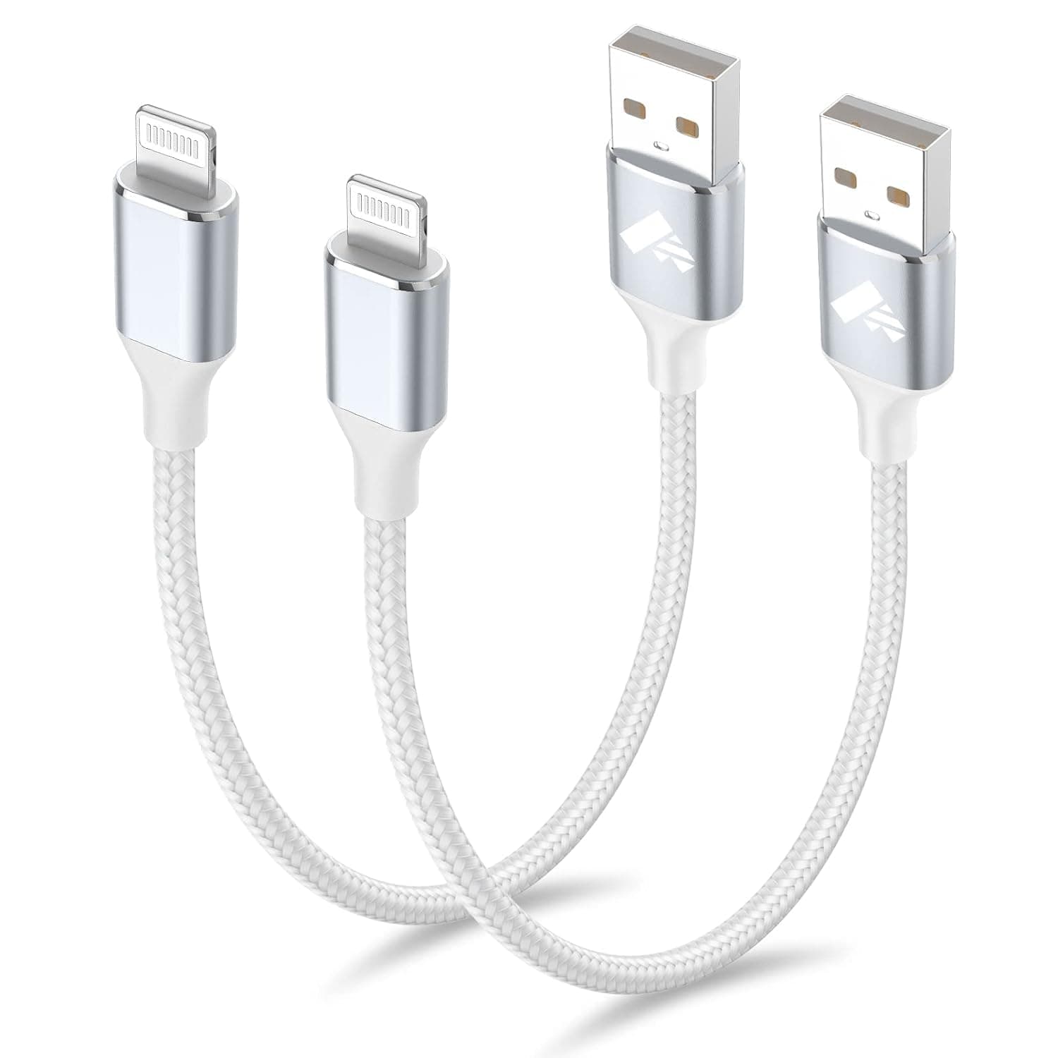 Yosou 2Pack 0.3M iPhone Lightning Cable MFi Certified Braided Short Fast Charging Cable for iPhone 13 12 11 Pro Max XR XS Max X 10 8 7 6 Plus SE