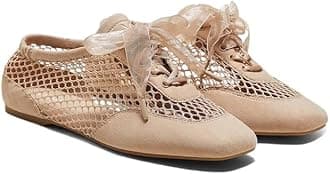 VIVIAIA Cristina Square Toe Smooth Satin Fabric Lace-Up Satin Sneakerina