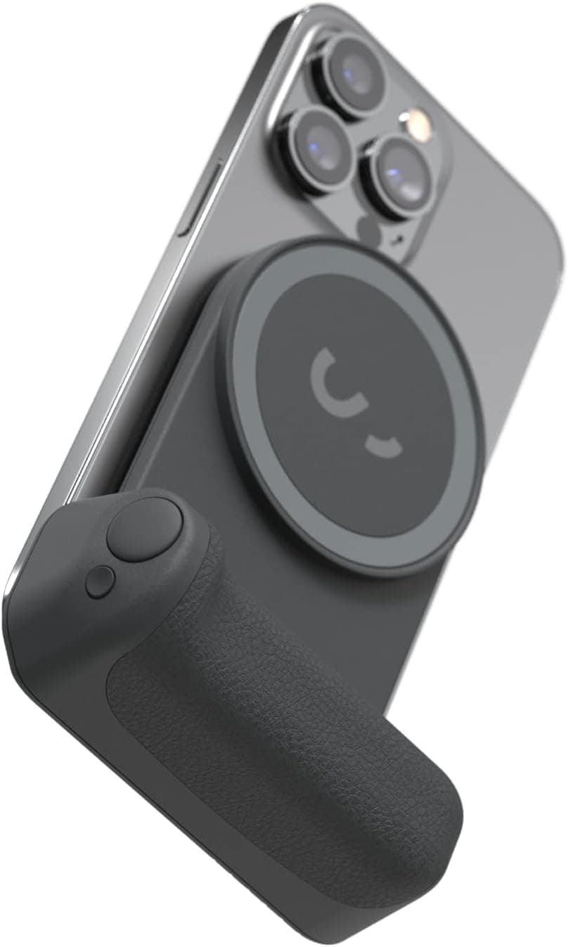 ShiftCam SnapGrip - Mobile Battery Grip with Wireless Shutter Button - Magnetic Mount Snaps on to Any Phone - Built in Powerbank with Qi Wireless Charging (Midnight)