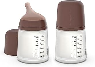 Suavinex Zero Zero Anti Colic Baby Bottle, No 1 Spanish Baby Bottle Brand, Minimizes Bottle Rejection & Nipple Confusion, Perfect for Combo Feeding, 2pk, 6oz/180mL, Deep Tone, Adaptable Flow Nipple