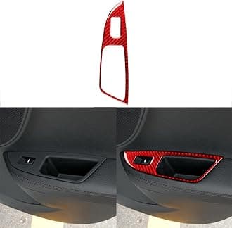 Car Co-Pilot Rear Window Lift Panel Real Carbon Fiber Sticker Compatible with Hyundai Veloster 2012 2013 2014 2015 2016 2017 Red Accessories
