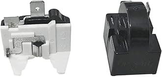 1 Pcs QP-02-4.7 PTC Refrigerator Start Relay 1 Pin Coolers Compressor Starter with 1pcs Refrigerator Overload Protector 1/2HP, （TWAITU）.