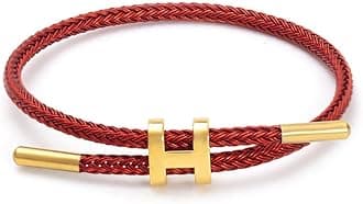SPOMUNTBracelets Fashion for Women Adjustable Bracelet, Gold-plated Buckle Design Titanium Steel Wire Rope Jewelry