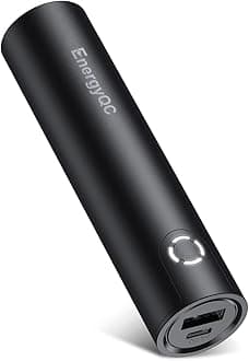 EnergyQC Mini Portable Charger 5000mAh for Mobile Phone Small Power Bank Ultra-Compact External Battery Pack with 2.4A Output Compatible with Xiaomi Huawei Samsung and More (Black1)