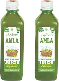 Jeevanras Axiom Amla Juice| Helps to improve Eyes and Hair | Goodness of Amla | Improves Digestion System | No Added Sugar - 500 ml (Pack of 2)