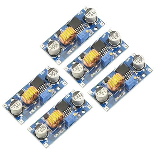 XLX 5PCS 5A Dc-Dc Adjustable XL4015 Step-Down Module 4-38V Input 1.25-36V Output Constant Current Regulator High Power High Efficiency Low Ripple Converter for Charging or LED Driver Module