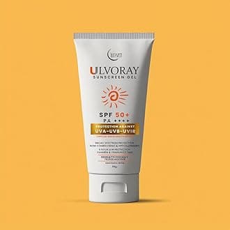 Ulvoray Sunscreen Gel Spf 50 PA++++ | 8 Hrs Sun Protection, For Men and Women | Non-Greasy and Water Resistant | Non-comedogenic & Hypopallergenic | For all Skin Type - 60g