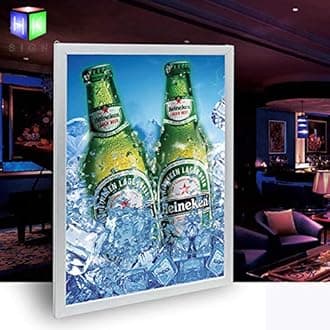 HKSIGN A4 Wall Mounted Silver color Aluminum Snap Clip Frame Advertising Display Led Light Box Sign [Energy Class A+++]