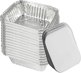 (Pack of 25) Aluminium Foil Food Containers with Lids for Catering Christmas Party Picnic & Food Storage Meal Prep Microwave Safe Disposable Tin Tray Dishes (660, Rectangular, 500, Foil Container)
