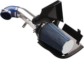 MOOSUN 4 inch Cold Air Intake Silver Tube + Heat Shield for 1999-2006 GMC/Chevy V8 4.8L/5.3L/6.0L Silverado 1500/2500/3500 Blue