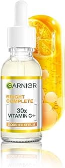 Garnier Skin Naturals, Bright Complete 30X Vitamin C Booster Face Serum, Increases Skin's Glow Instantly and Reduces Spots Overtime, with 2% Niacinamide + 0.5% Salicylic Acid, for Men & Women, 50 ml