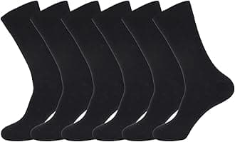 7DayOtter 98% Cotton 2% Lycra Rich Dress Socks for Business Mens Womens Casual Socks 6Pack