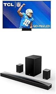 TCL 75-Inch QM85 QLED 4K Smart QD-Mini LED TV with Google TV (75QM851G, 2024 Model) Q85H Q Class 7.1.4 Channel Sound Bar with Dolby Atmos